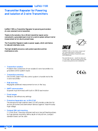 Thumbnail of document Data Sheet - IsoPAQ-110R Transmitter Repeater